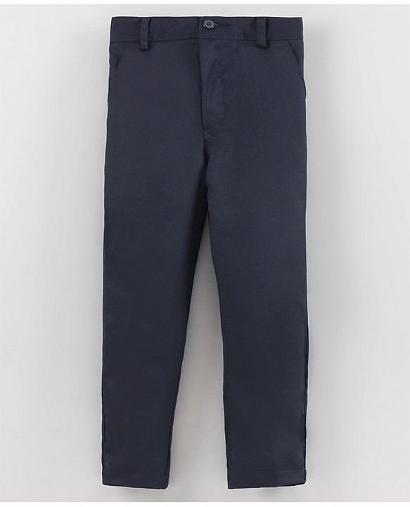 Babyhug Full Sleeves 5 Piece Party Suit With Bow & Pocket Square - Dark Blue