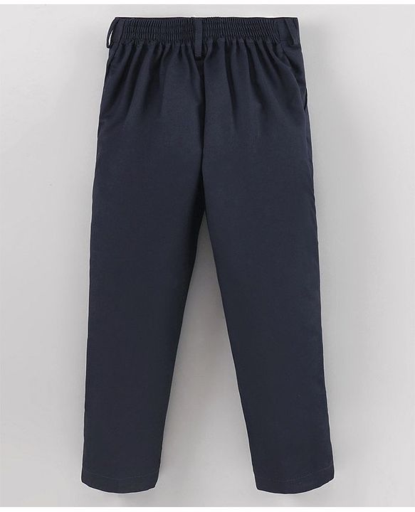 Babyhug Full Sleeves 5 Piece Party Suit With Bow & Pocket Square - Dark Blue