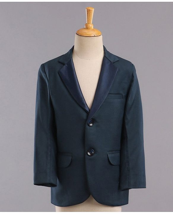 Babyhug Full Sleeves 3 Piece Party Suit - Light Navy Blue