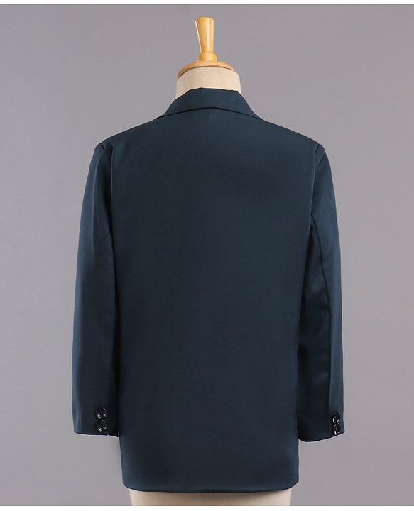 Babyhug Full Sleeves 3 Piece Party Suit - Light Navy Blue