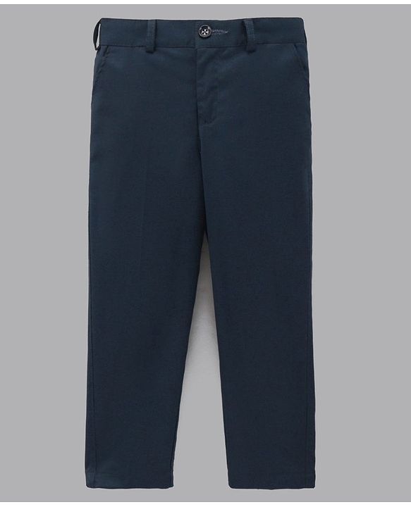 Babyhug Full Sleeves 3 Piece Party Suit - Light Navy Blue