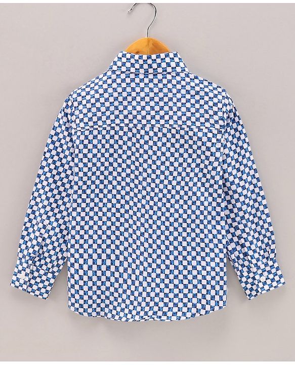 Babyhug Full Sleeves Shirt Digital Print - Blue