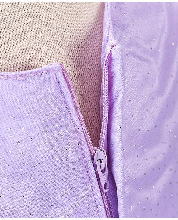Babyhug Sleeveless Party Wear Frock With Net Detailing & Floral Applique- Purple