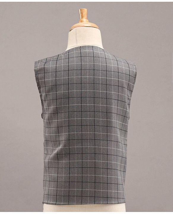 Babyhug Full Sleeves 4 Piece Party Suit With Bow - Grey