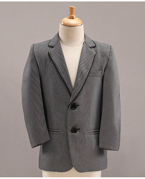 Babyhug Full Sleeves 4 Piece Party Suit With Bow - Grey