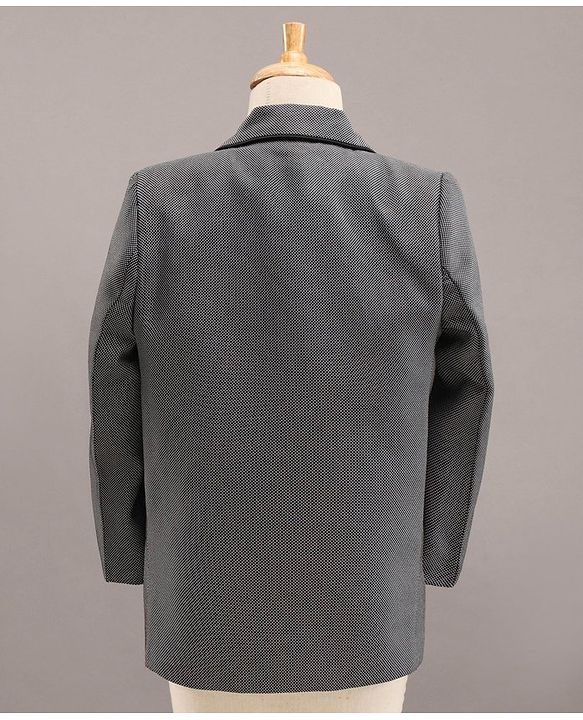 Babyhug Full Sleeves 4 Piece Party Suit With Bow - Grey