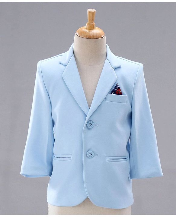 Babyhug Full Sleeves 5 Piece Party Suit - Light Blue
