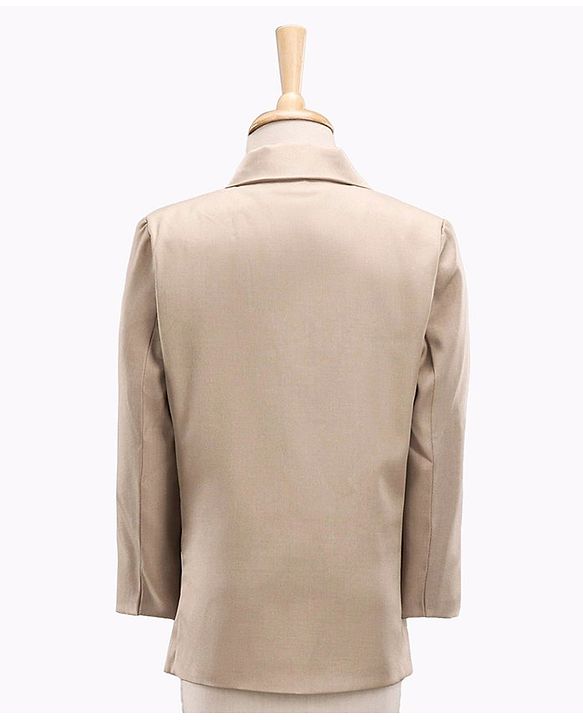 Babyhug Full Sleeves 4 Piece Party Suit With Bow - Cream