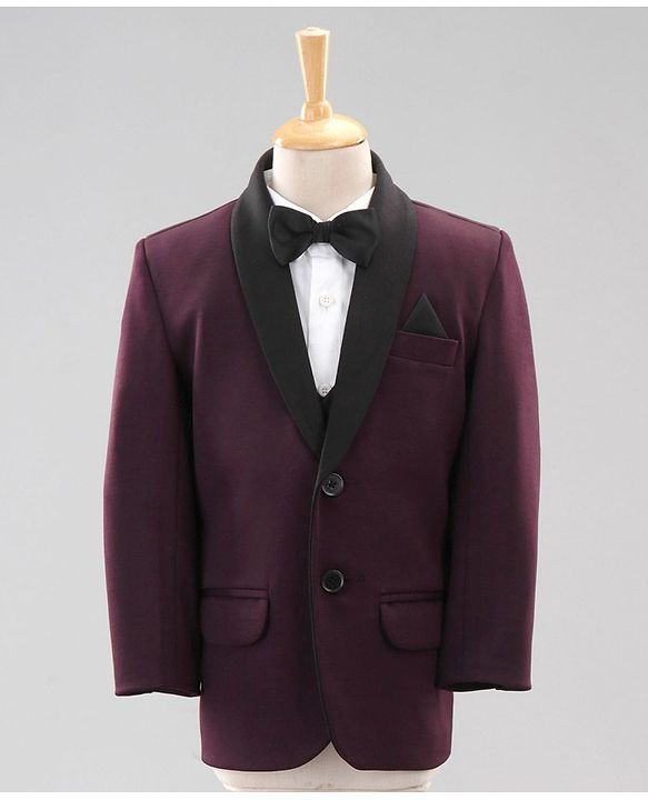 Babyhug Full Sleeves Party Suits With Bow - Purple