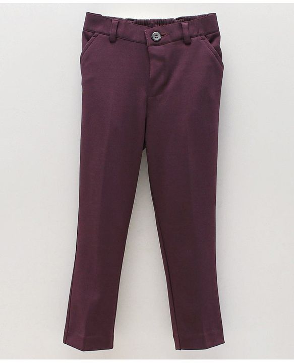 Babyhug Full Sleeves Party Suits With Bow - Purple