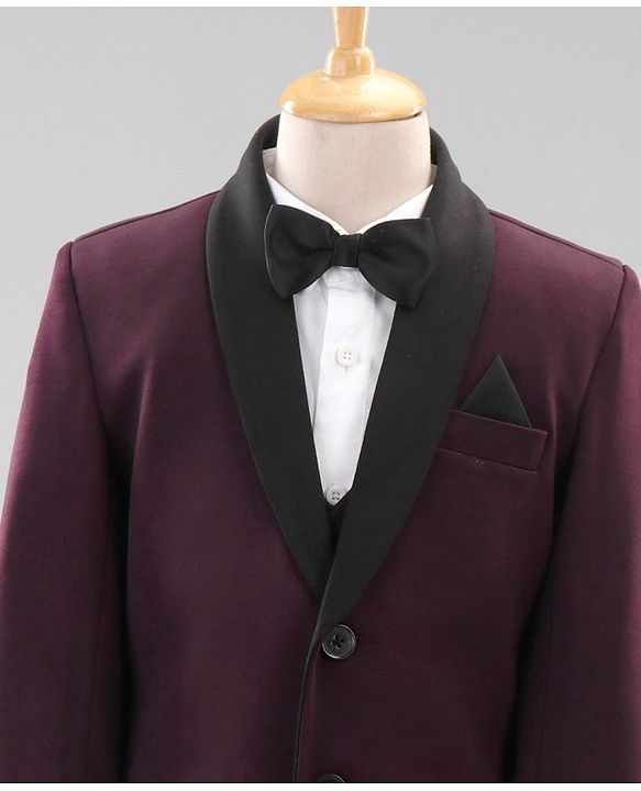 Babyhug Full Sleeves Party Suits With Bow - Purple