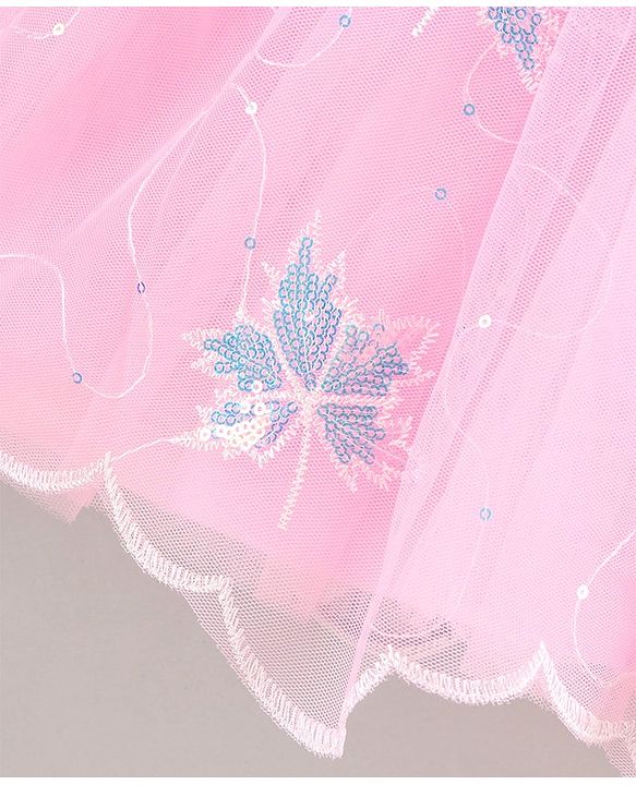 Babyhug Sleeveless Party Knee Length Frock Floral Corsage - Pink