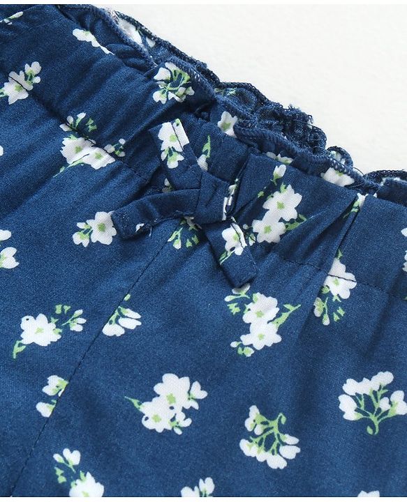 Babyhug Mid Thigh Shorts Floral Print - Navy