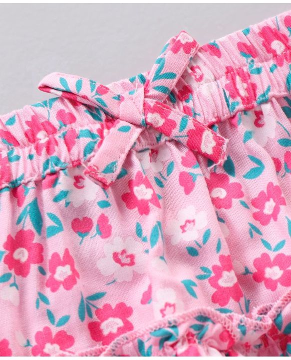 Babyhug Rayon Woven Mid Thigh Skirts Floral Print - Pink