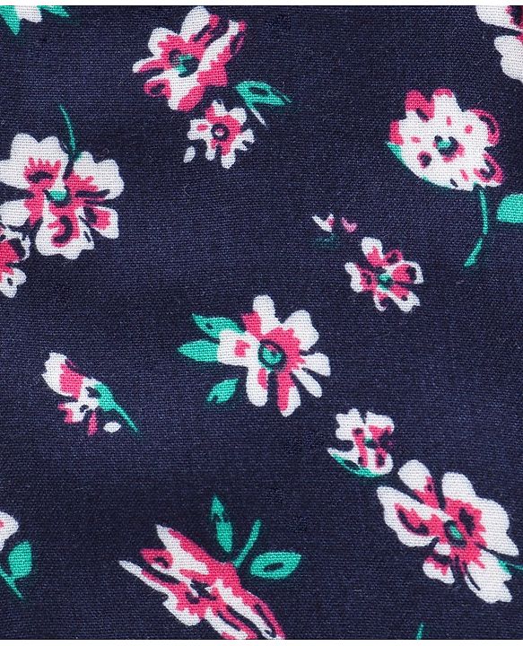 Babyhug Full Length Pant With Suspender Floral Print - Blue