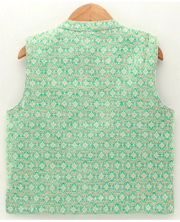 Babyhug Full Sleeves Kurta Payjama Set With Waistcoat - Blue