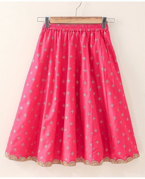 Babyhug Sleeveless Embroidered Choli Lehenga & Dupatta Set - Multicolor