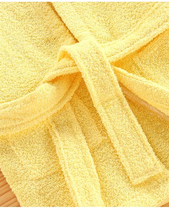 Babyhug Three Fourth Sleeves Hooded Bath Robe Duck Design - Yellow