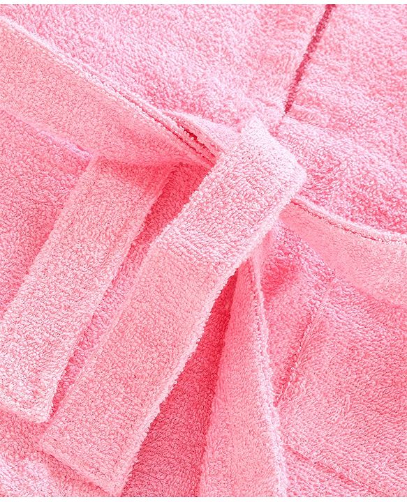 Babyhug Three Fourth Sleeves Hooded Bath Robe Bunny Design - Pink
