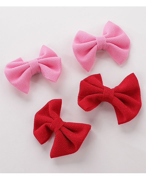 Babyhug Headbands & Hair Clips Pack of 6 - Pink Red