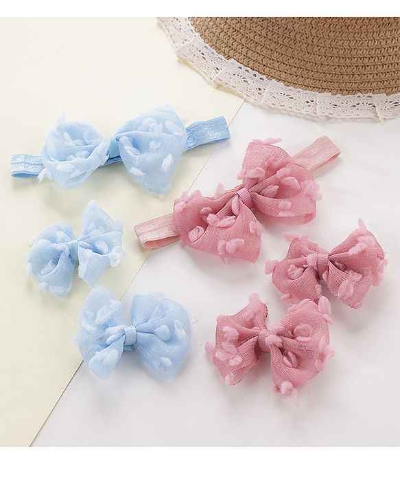 Babyhug Headbands Pack of 6 - Pink&Sky Blue