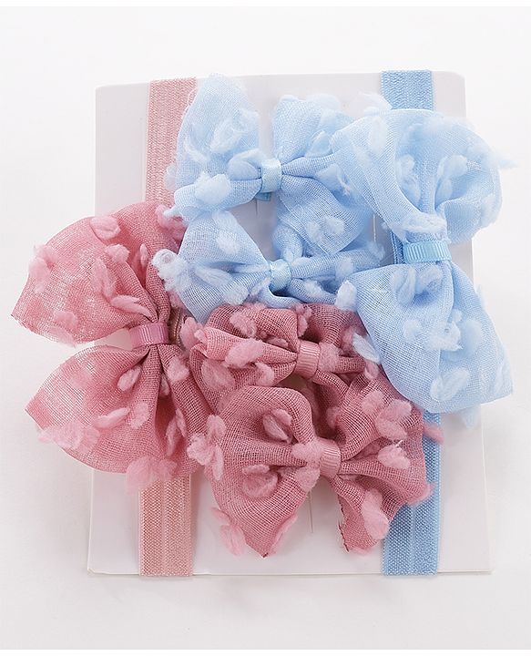 Babyhug Headbands Pack of 6 - Pink&Sky Blue