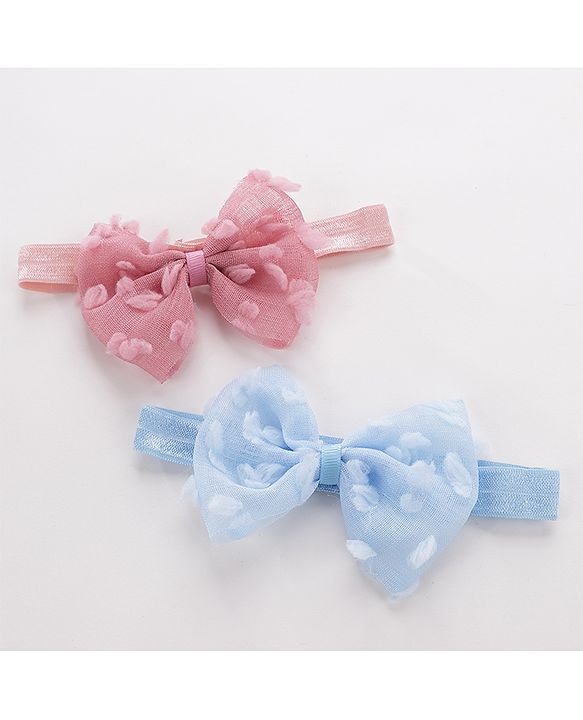 Babyhug Headbands Pack of 6 - Pink&Sky Blue