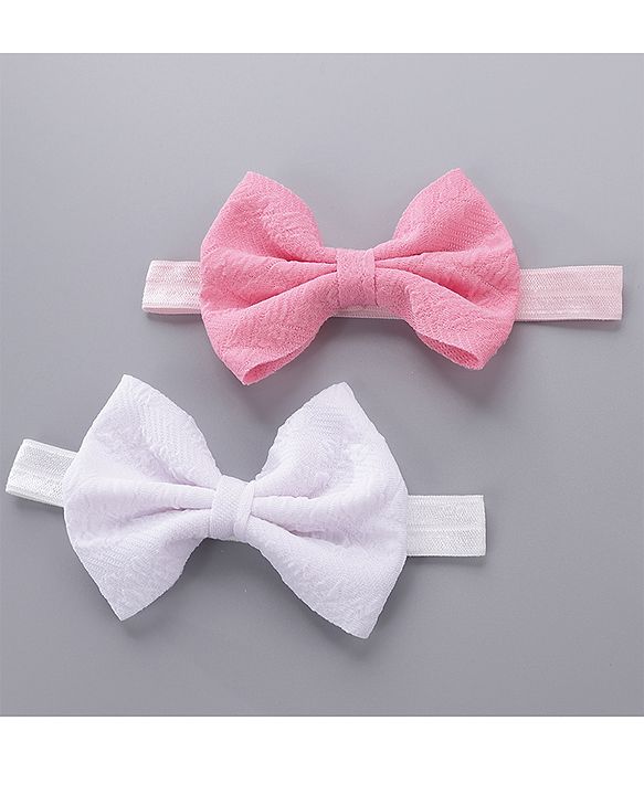 Babyhug Headbands & Hair Clips Pack of 6 - Pink White