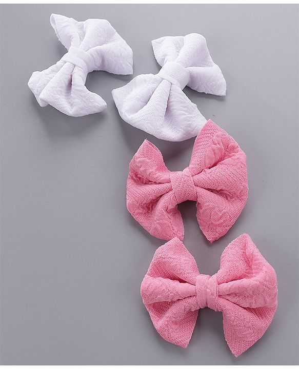 Babyhug Headbands & Hair Clips Pack of 6 - Pink White