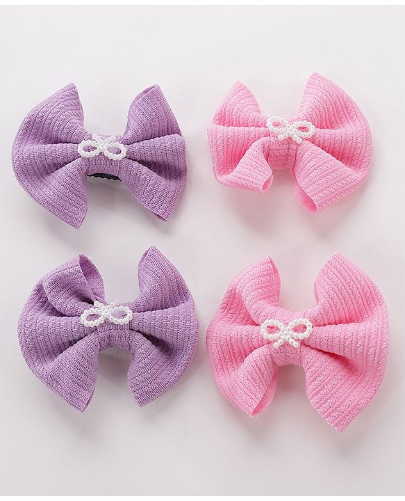 Babyhug Headbands & Hair Clips Set of 6 - Pink Purple