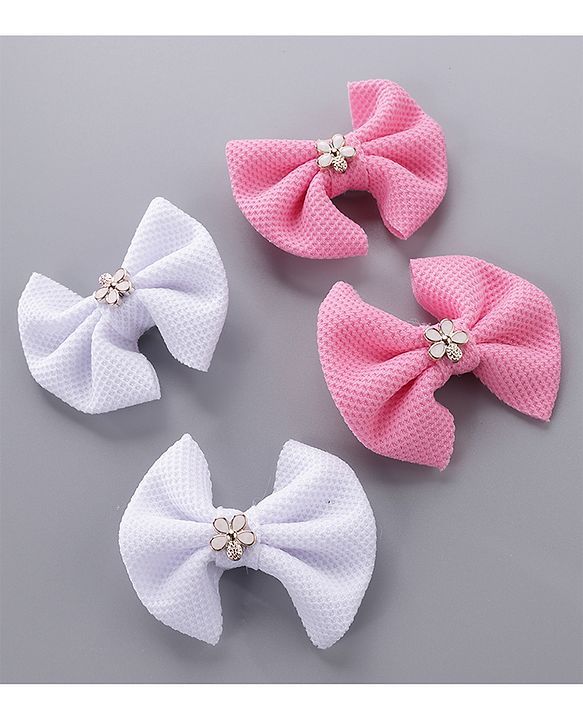 Babyhug Headbands & Hair Clips Pack of 6 - Pink White