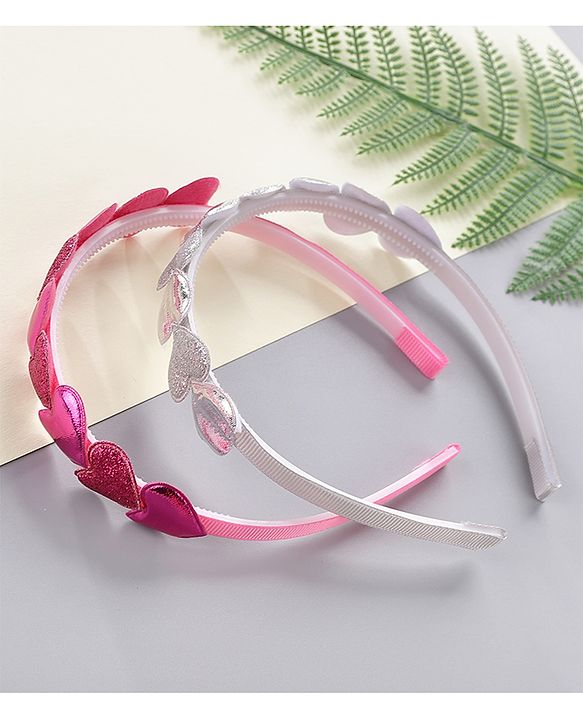 Babyhug Hair Bands Pack Of 2 - Pink & Sliver
