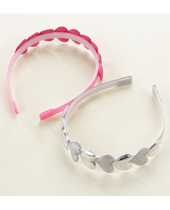 Babyhug Hair Bands Pack Of 2 - Pink & Sliver