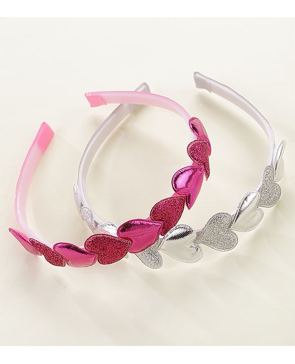 Babyhug Hair Bands Pack Of 2 - Pink & Sliver