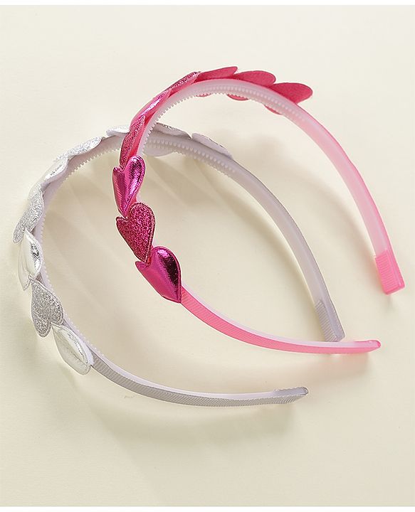 Babyhug Hair Bands Pack Of 2 - Pink & Sliver