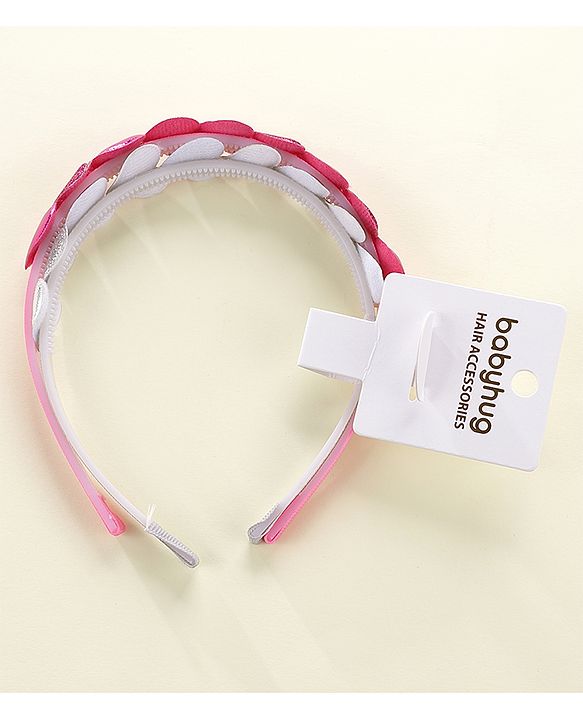 Babyhug Hair Bands Pack Of 2 - Pink & Sliver