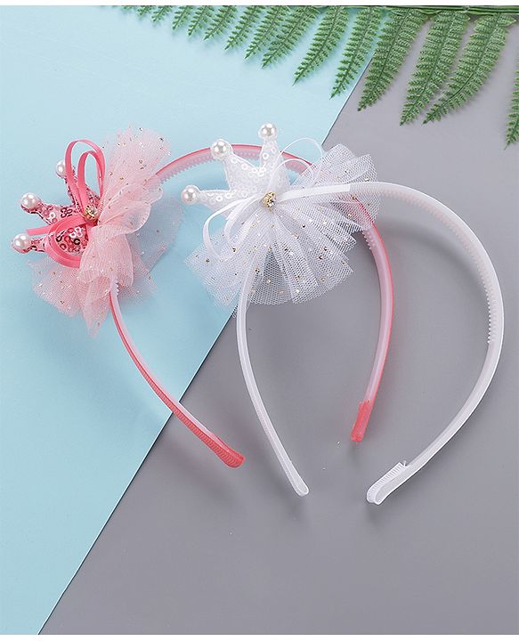 Babyhug Hair Bands Pack of 2 - Peach & White