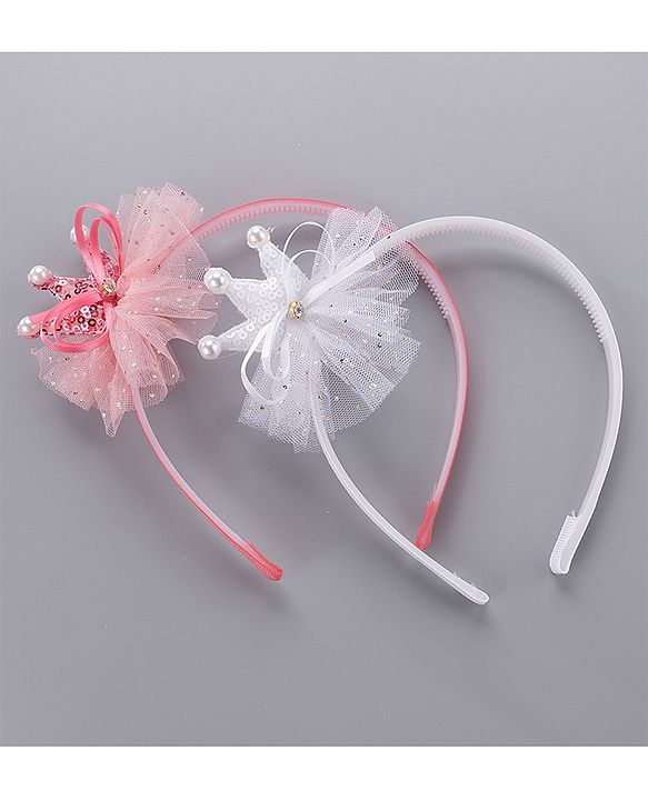 Babyhug Hair Bands Pack of 2 - Peach & White