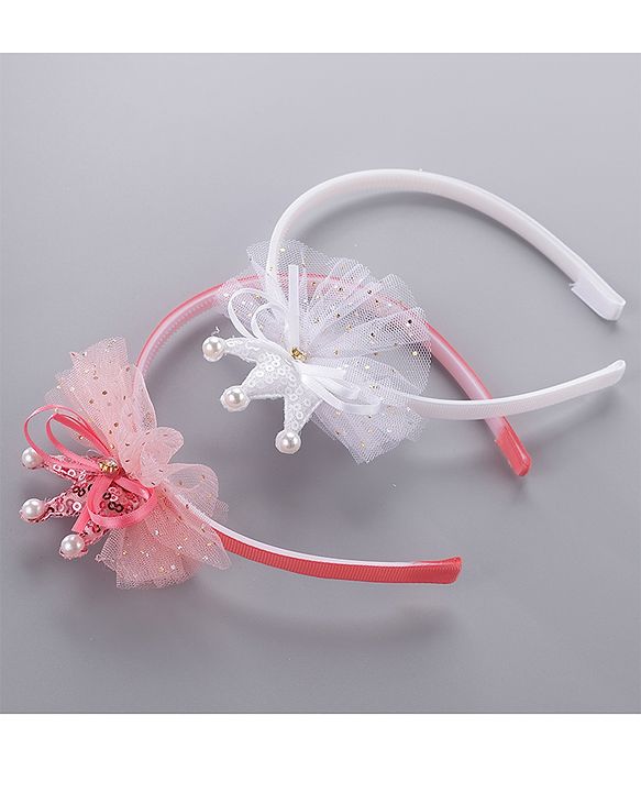 Babyhug Hair Bands Pack of 2 - Peach & White