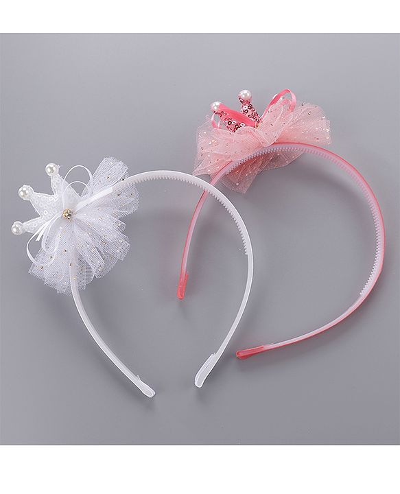 Babyhug Hair Bands Pack of 2 - Peach & White