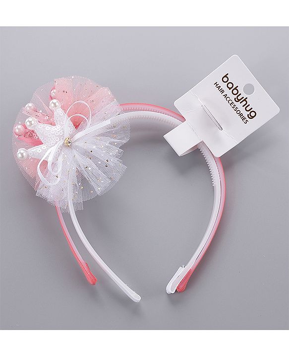 Babyhug Hair Bands Pack of 2 - Peach & White