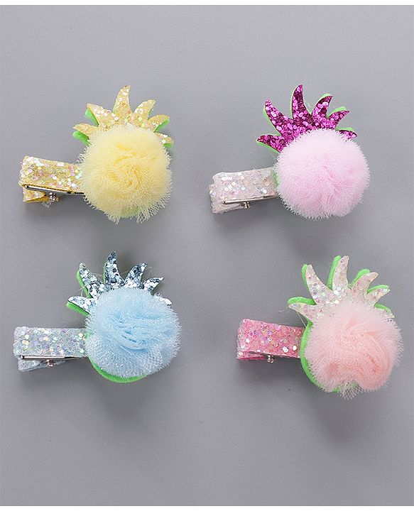 Babyhug Hair Clips Pack of 4 - Multicolor