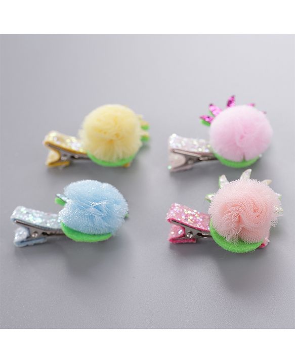 Babyhug Hair Clips Pack of 4 - Multicolor