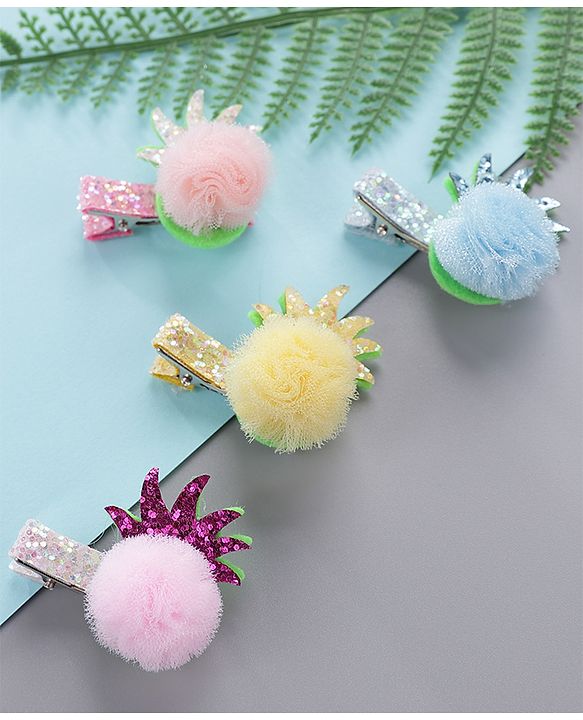 Babyhug Hair Clips Pack of 4 - Multicolor