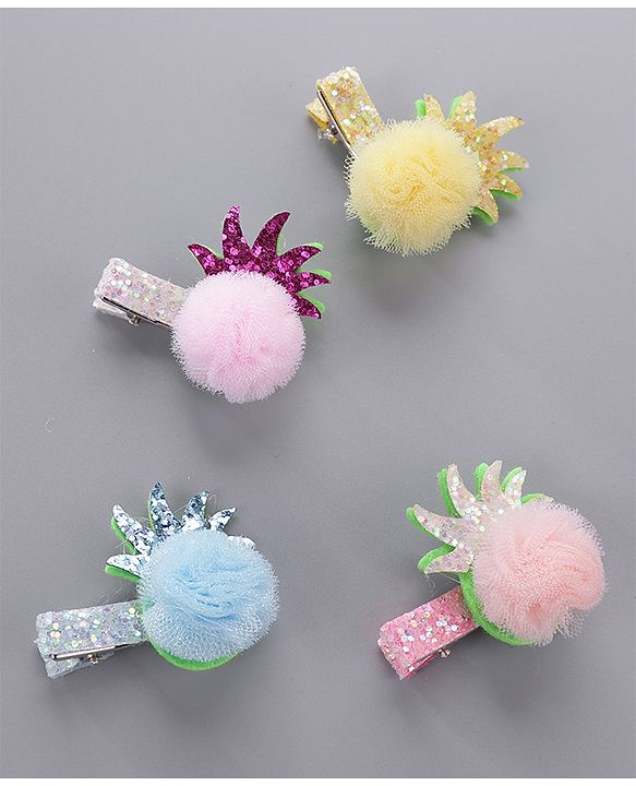 Babyhug Hair Clips Pack of 4 - Multicolor