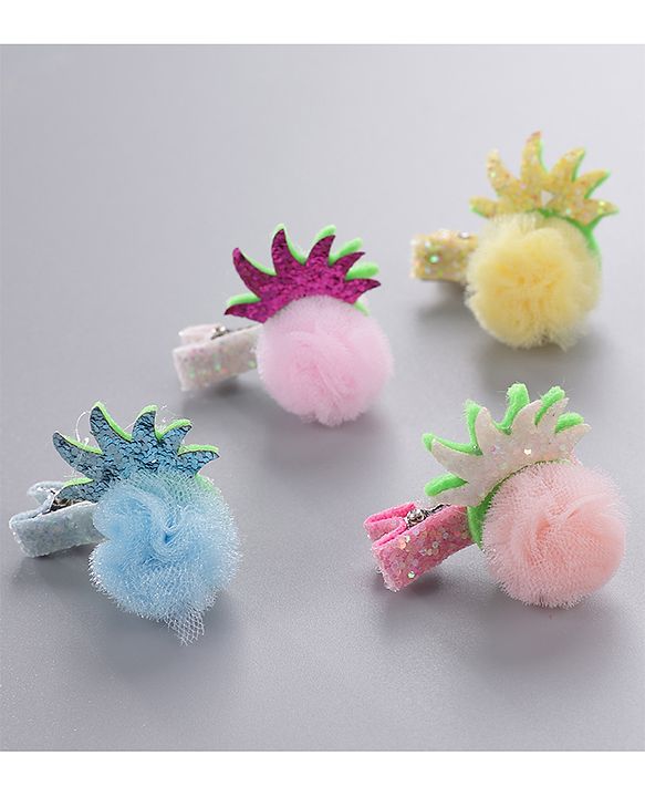 Babyhug Hair Clips Pack of 4 - Multicolor