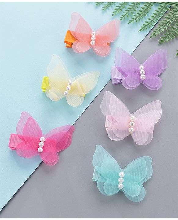 Pine Kids Hair Clips Pack of 6 - Multicolor