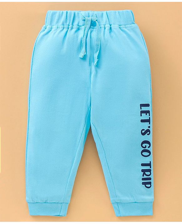 Babyhug Full Length Printed Knitted Lounge Pants Pack of 2 - Grey Blue