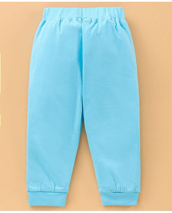 Babyhug Full Length Printed Knitted Lounge Pants Pack of 2 - Grey Blue