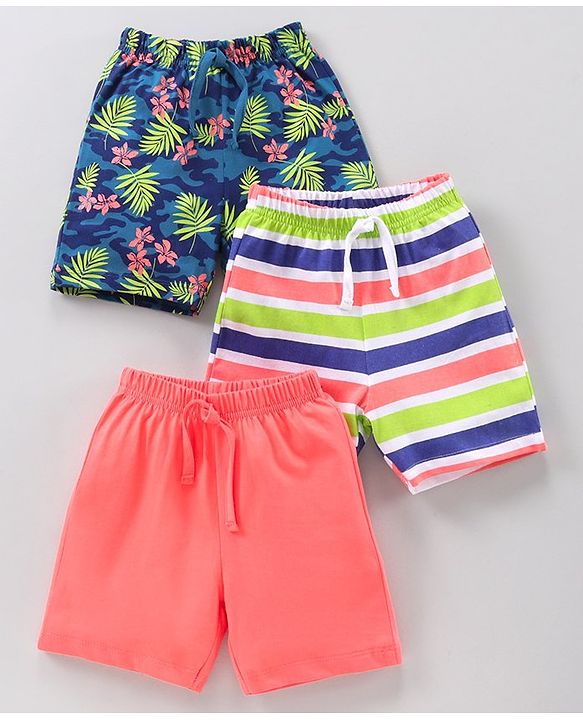 Babyhug Knee Length Shorts Printed Pack of 3 - Multicolor
